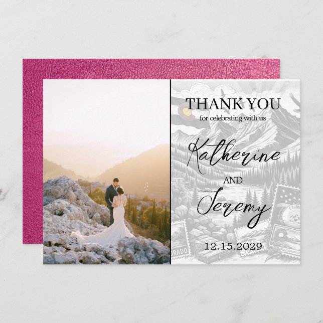 Magenta Colorado Passport Thank You Card (Front/Back)