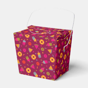Magenta colourful summer ice-cream pattern favour box