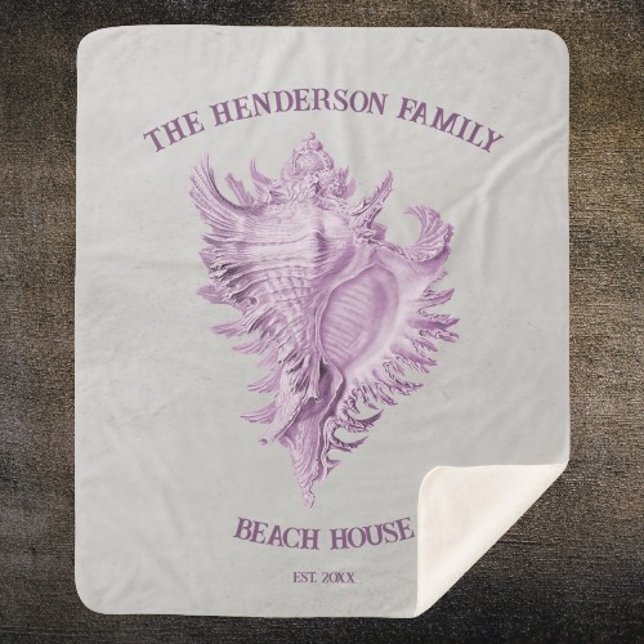Magenta Conch Shell Sherpa Blanket (Magenta Conch Shell Personalized Sherpa Blanket)