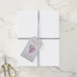 Magenta Conch Shell Wedding Gift Tags