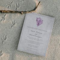 Magenta Conch Shell Wedding Invitation