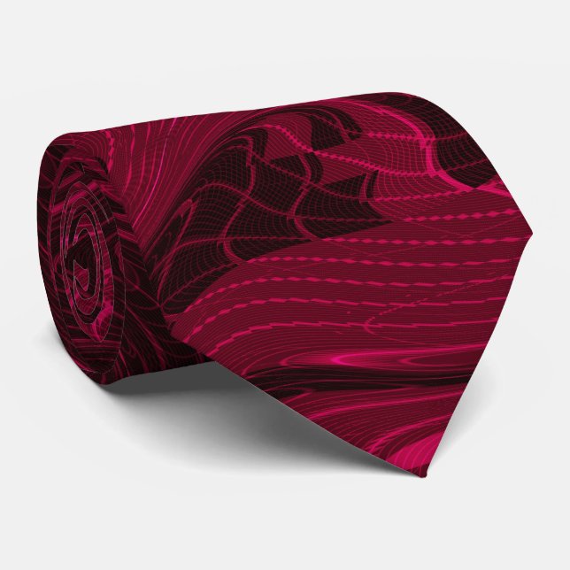  Magenta Curls  Tie (Rolled)
