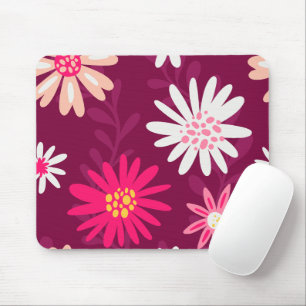 Magenta Daisy Design Mouse Pad