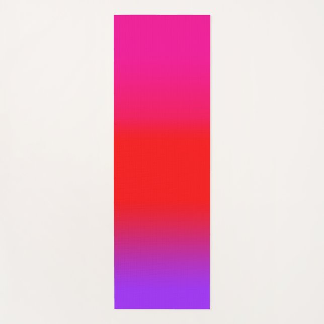 Magenta Deep Pink Red Purple Ombre Chic Yoga Mat (Front)
