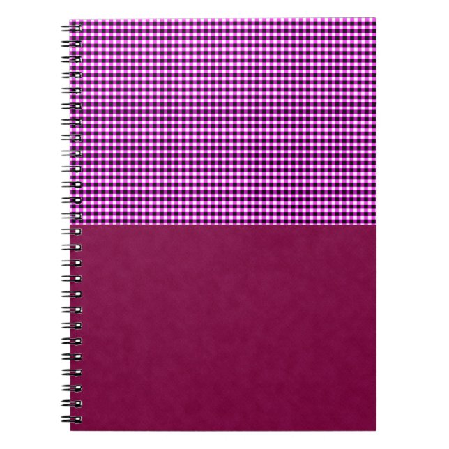 Magenta Denim And Tartan, Notebook (Front)
