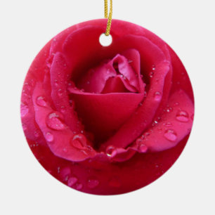 Magenta Dew Ceramic Ornament