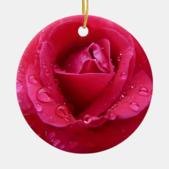 Magenta Dew Ceramic Ornament (Front)