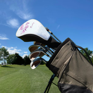 Magenta Dolphin Personalised Golf Head Cover