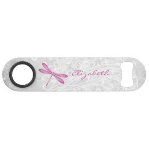 Magenta Dragonfly Personalised Bottle Opener