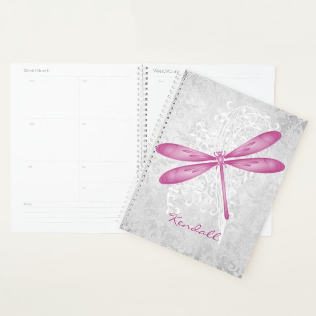 Magenta Dragonfly Personalised Planner (Display)