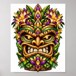 Magenta Feather Tiki Poster