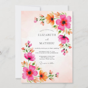 Magenta Festive Summer Wedding Invitation