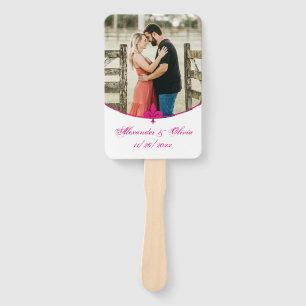 Magenta Fleur de Lis Photo Hand Fan