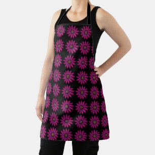 Magenta Floral Bloom Modern Botanical Flower Apron