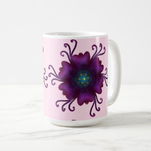 Magenta Floral Bloom Modern Botanical Flower Coffee Mug