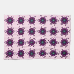 Magenta Floral Bloom Modern Botanical Flower Tea Towel