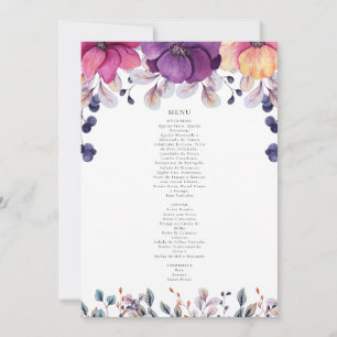 Magenta Floral Menu Invitation