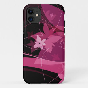 Magenta Floral Pattern iPhone 11 Case