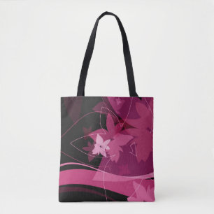 Magenta Floral Pattern Tote Bag