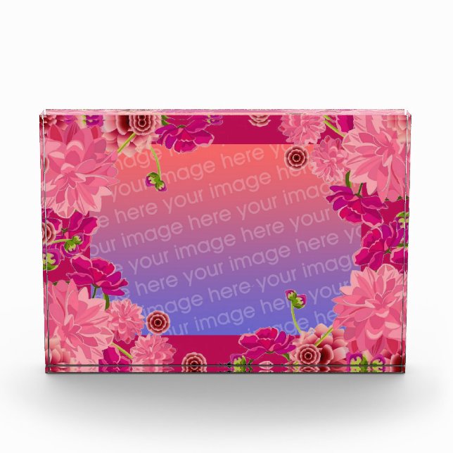 Magenta floral  photo block (Front)