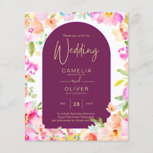 Magenta Floral Wedding Flyer