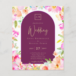 Magenta Floral Wedding Flyer