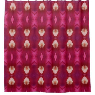 Magenta Flower Ikat 12 Shower Curtain