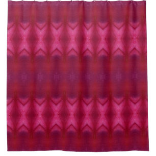 Magenta Flower Ikat Shower Curtain