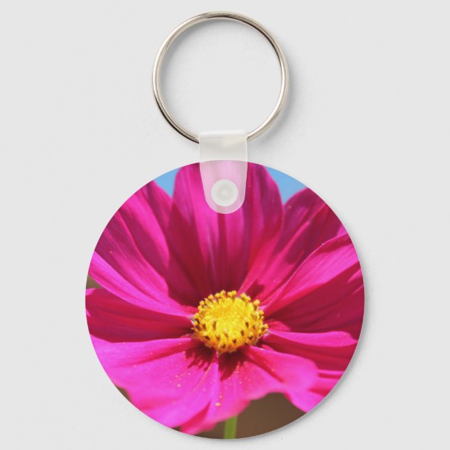 Magenta Flower Key Ring (Front)