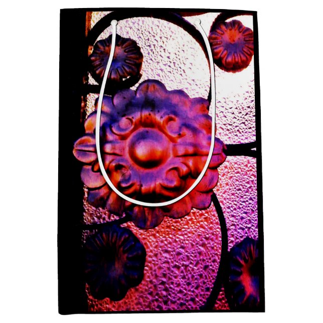 Magenta Flower Medium Gift Bag (Front)