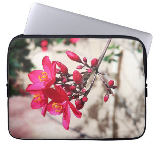 Magenta Flowers Laptop Sleeve