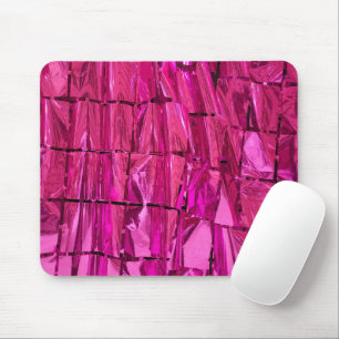 Magenta Foil Squares Mouse Pad