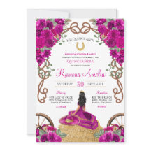 Magenta Fuchsia Hot Pink Floral Charro Quinceañera