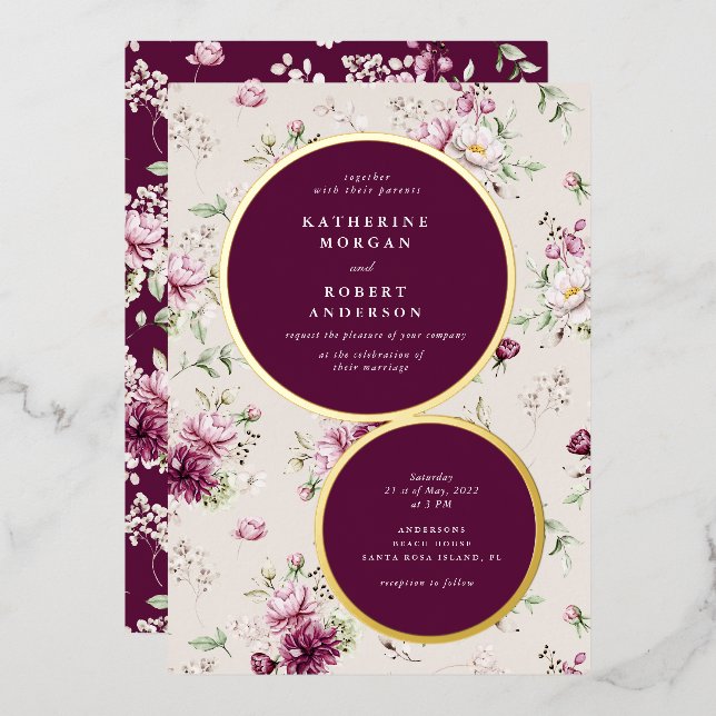 magenta garden floral wedding (Front/Back)