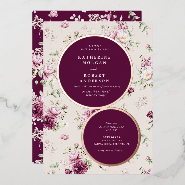 magenta garden floral wedding (Front/Back)