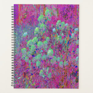 Magenta Garden with Aqua Hydrangea Flowers Planner