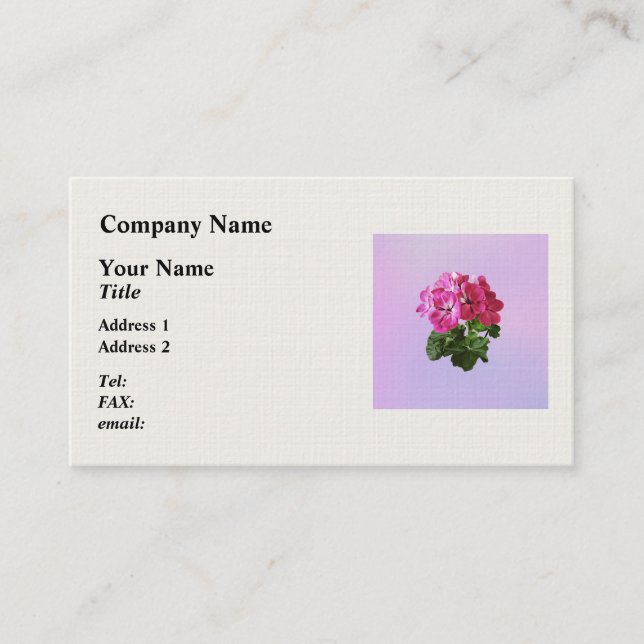 Magenta Geranium Business Card (Front)