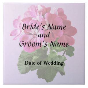 Magenta Geranium Wedding Product Ceramic Tile