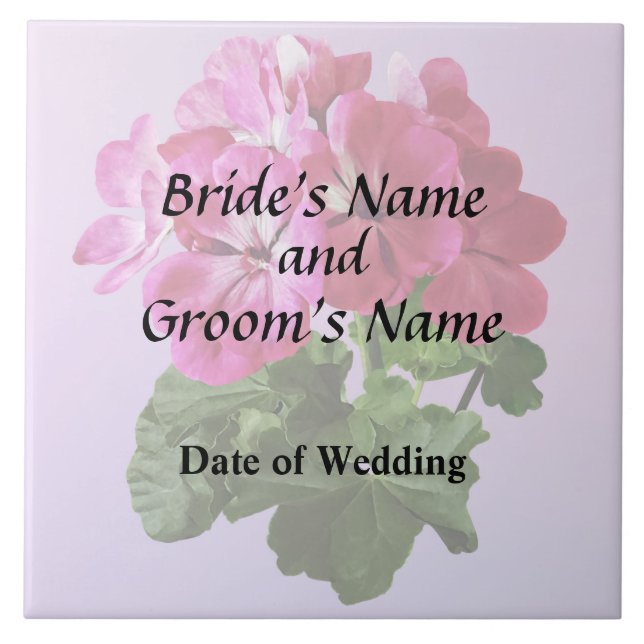 Magenta Geranium Wedding Product Ceramic Tile (Front)
