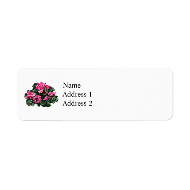 Magenta Geraniums Return Address Label (Front)