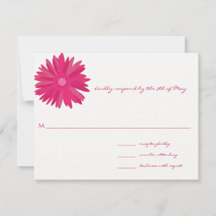 Magenta Gerber Wedding RSVP Invitation