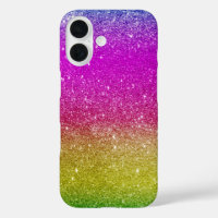 Magenta Glitter iPhone Case - Rainbow Sparkle 16