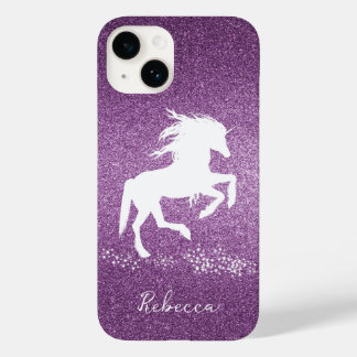 Magenta Glitter Unicorn Case-Mate iPhone Case