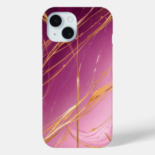 Magenta & Gold Abstract Fluid Art Phone Case