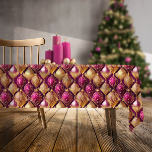 Magenta Gold Christmas Pattern#12 ID1009 Tablecloth