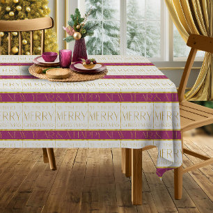 Magenta Gold Christmas Pattern#35 ID1009 Tablecloth