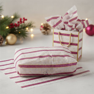 Magenta Gold Christmas Pattern#35 ID1009 Tissue Paper