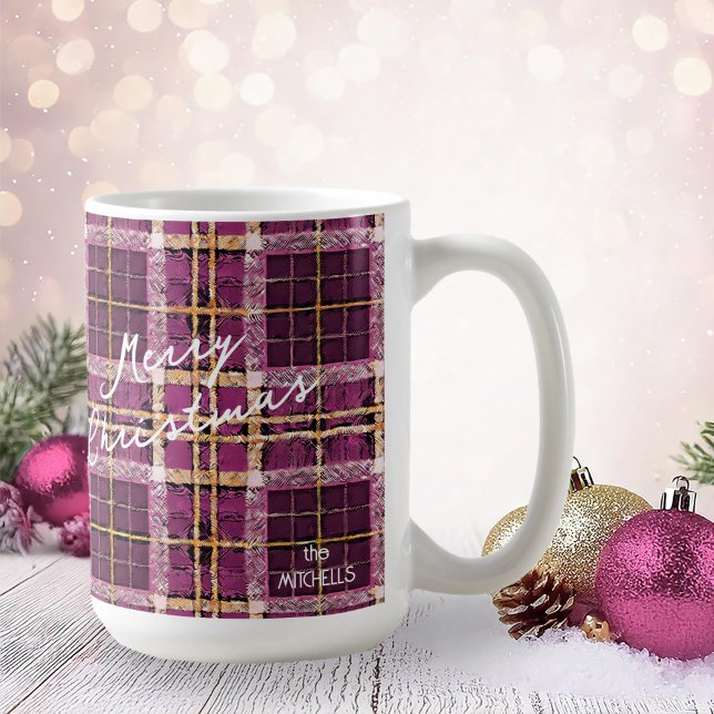 Magenta Gold Christmas Pattern#7 ID1009 Coffee Mug (Creator Uploaded)