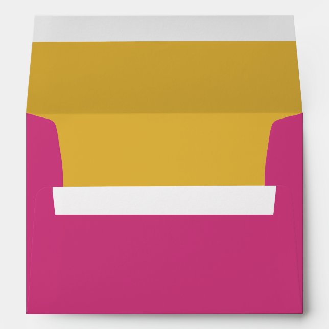 Magenta Gold Insert Wedding Envelope (Back (Bottom))