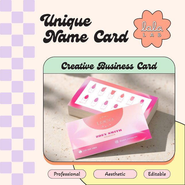 Magenta Gradient Smart Card for Nail Techs Salons (Creator Uploaded)